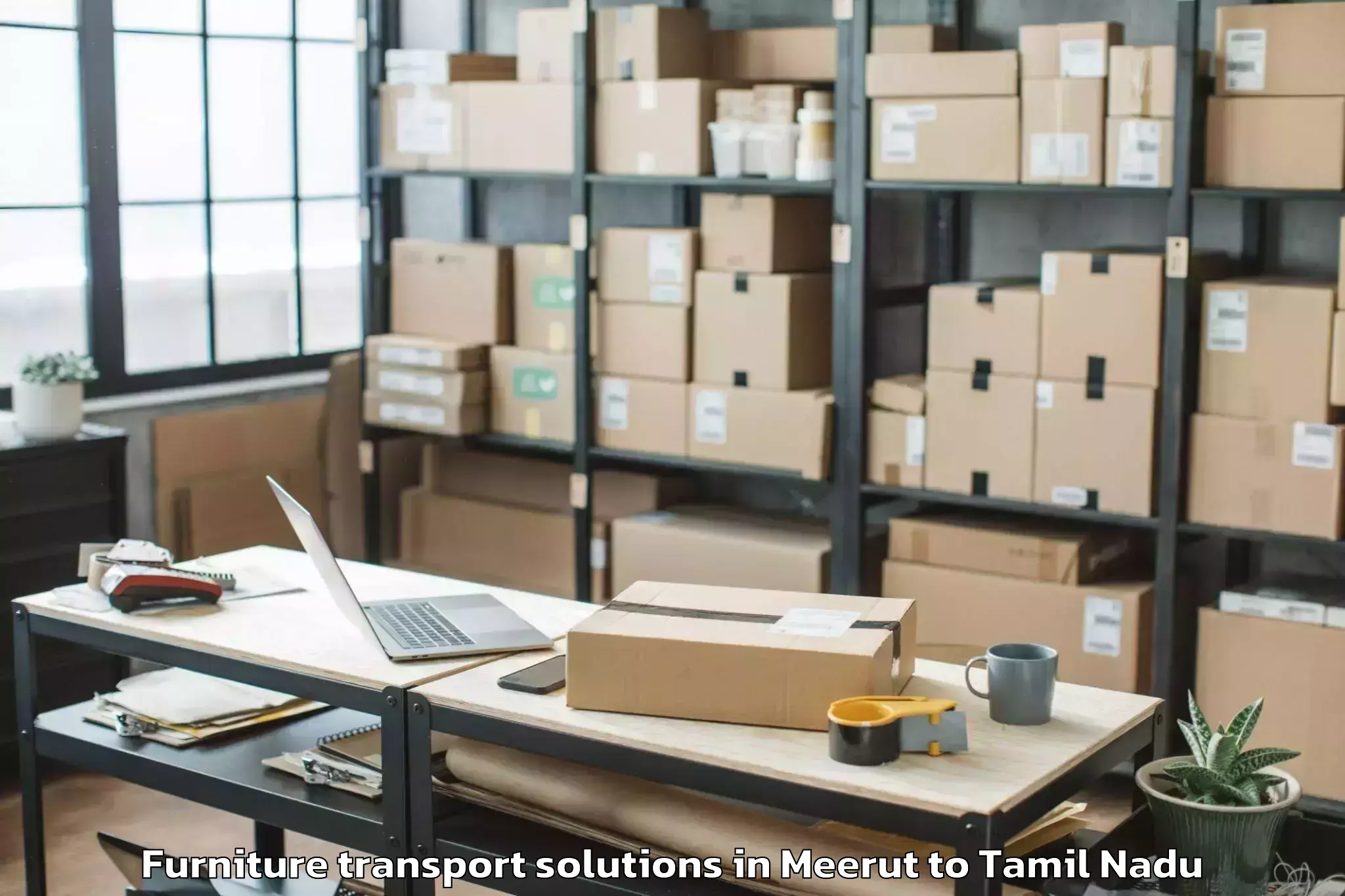 Trusted Meerut to Puliampatti Furniture Transport Solutions